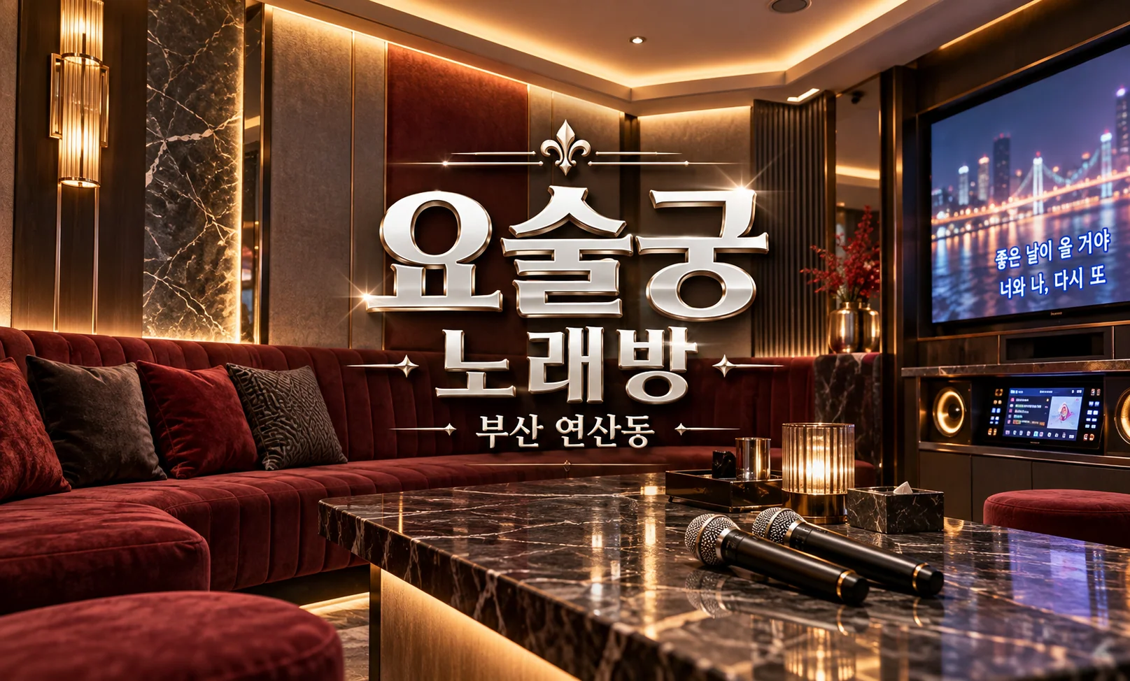 요술궁 노래방 상호와 연산동 룸 분위기 참고 이미지